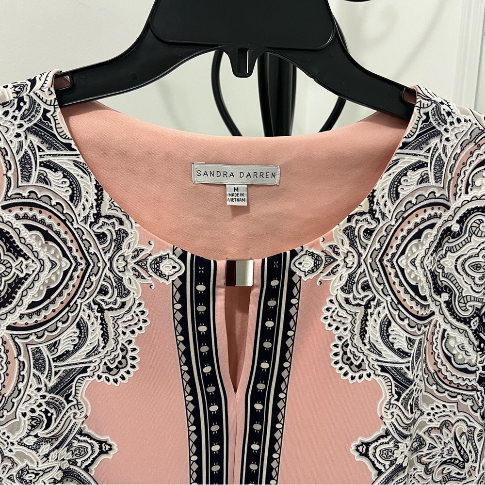 Sandra Darren Pink and Black Patterned Dress - Picture 3 of 10